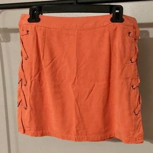 Orange mini skirt